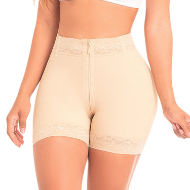 Fully Zip High Waist Compression Shorts - MYD 3722